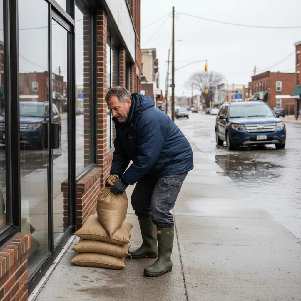 Howard Beach Queens Flooding Inundates Streets Along Cross Bay Boulevard