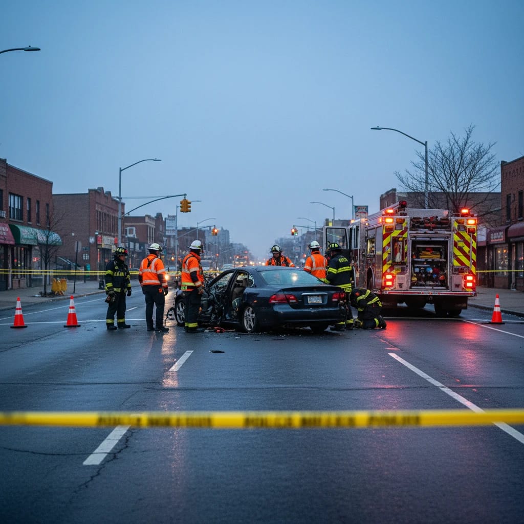 Violent Two-Car Collision Splits Vehicle on Cross Bay Boulevard